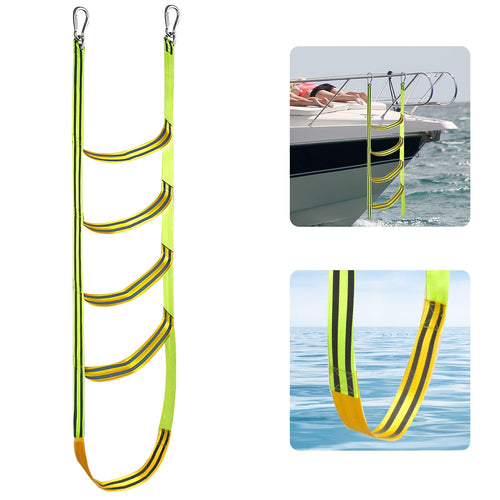 Échelle Corde Bateau 5 Marches 1.6m - Fluorescente Anti-UV 200kg