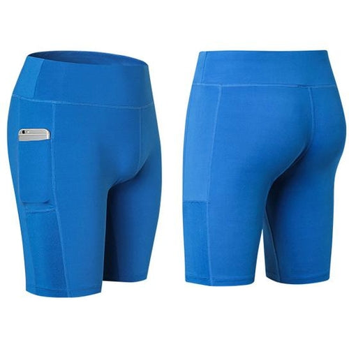 Short Yoga Haute Taille avec Poche Téléphone - Anti-Transpiration
