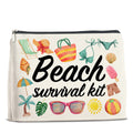 UPNEGE Beach Survival Kit Makeup Bag Beach Travel Gifts for Women Beach Tropical Vacation Gifts for Women Beach Lover Cosmetic Bag