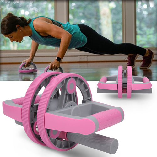 Roue Abdominale 3-en-1 + Élastiques - Abdos + Pompes + Bras