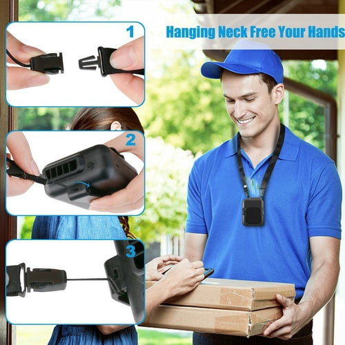 Malinex Ventilo Ceinture Sans-Main USB - 3 Vitesses + Clip + Tour de Cou
